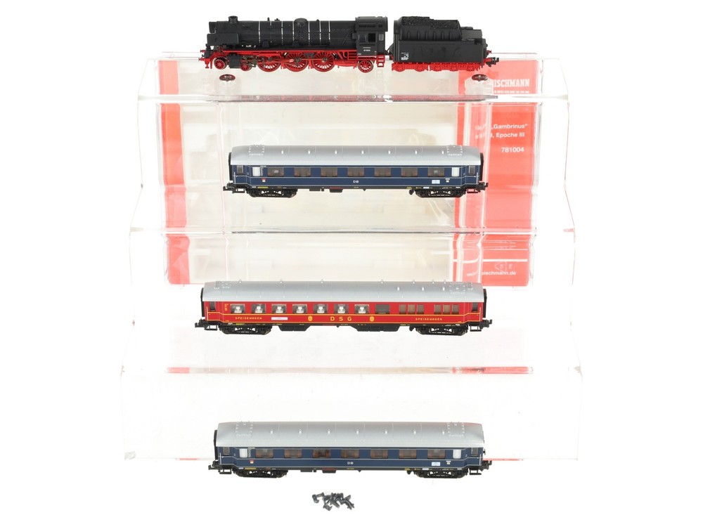 Fleischmann 781004 N DB “Gambrinus” Steam Locomotive & Passenger Car (Set of 4)