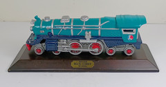 Lionel 1931 # 400E Blue Comet Locomotive Engine Display on Wood Base.