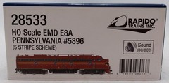 Rapido Trains 28533 HO PRR 5-Stripe EMD E8A Diesel Locomotive DCC & Sound #5896