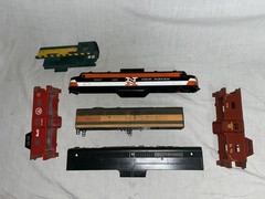 LOT OF S GAUGE DIESEL,ELECTRIC AND CABOOSE PARTS FOR RESTORATION