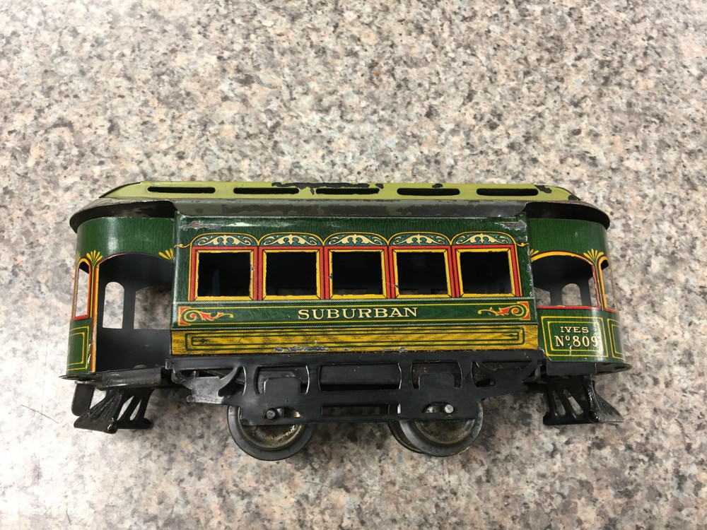 IVES SUBURBAN #809 NON POWERED TROLLEY TRAILER 1912-1916 VERY RARE -MAKE OFFERS!