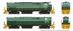 Rapido HO M420 + M420B (DC/DCC/Sound): BCR – Two-Tone Green Scheme: #644 + #683
