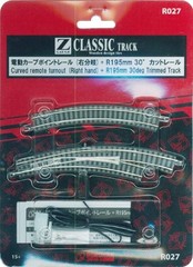 Rokuhan Z Gauge R027 Electric Curve Point Rail R195-220 30° Right Branch