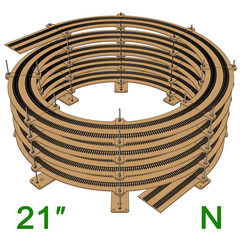NEW! N Scale 21″ Radius Helix Fits to R:19.5” to R:22.5” Single or DoubleTrack