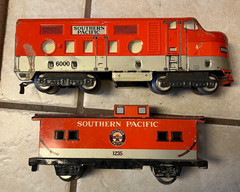 From estate-Marx brand Locomotive/engine and caboose-Southern Pacific RR