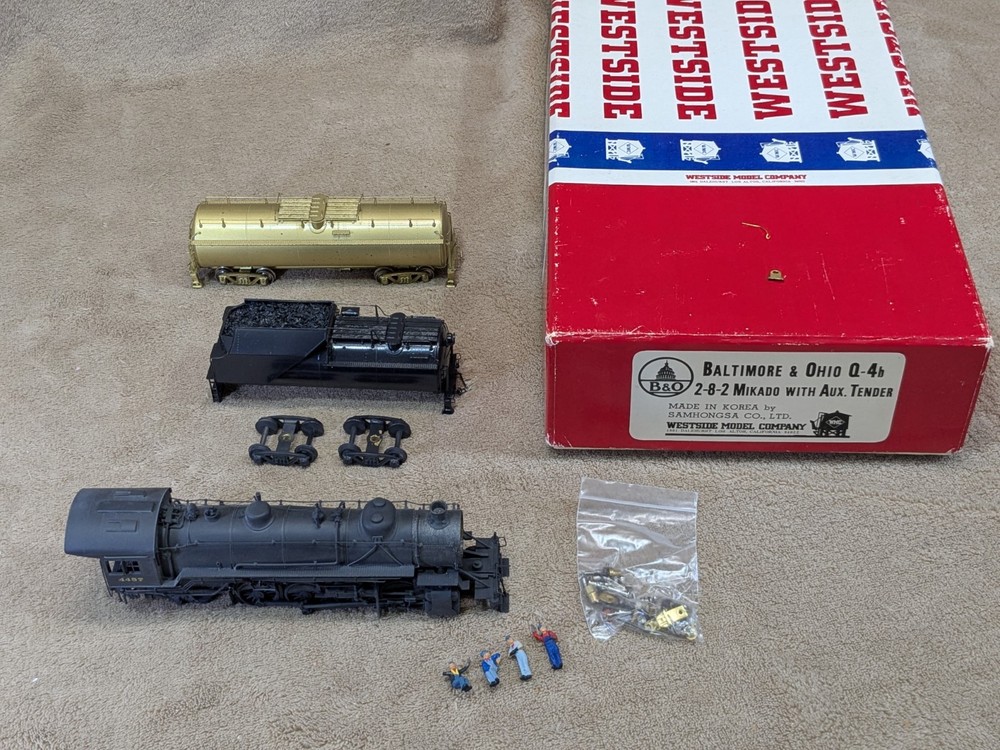 Westside Models B&O Baltimore & Ohio Q-4b 2-8-2 w/ Aux Tender READ DESCRIPTION