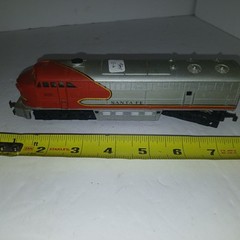 Vintage Santa Fe HO Scale Engine Silver And Red