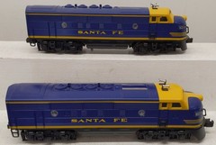 Lionel 6-18117 O Gauge Santa Fe Blue/Yellow F3 AA Diesel Set EX/Box