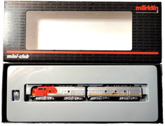 Z Marklin Mini Club 88606 F7 A-B Santa Fe AT&SF Locomotive LED +CC (Tested)