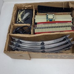 Vintage Marx Tin Train Baltimore & Ohio Locomotive Set w/ Box 5 Cars + Tracks
