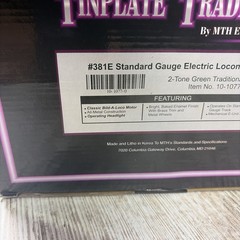 MTH Standard Tinplate Two Tone Green 381E Locomotive Traditional 10-1077-0