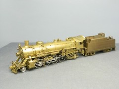 HO 1/87 BRASS Key Imports Samhongsa 2-8-2 MIKADO STEAM LOCO & TENDER Unpainted
