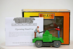 MTH 30-2526 Operating Hand Car Maintenance Of Way Green O Gauge 1:48 Scale LN