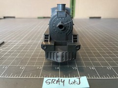 Marx O Train SCARCE GUNMETAL GRAY Clockwork Windup Locomotive Engine RUNS Lot J