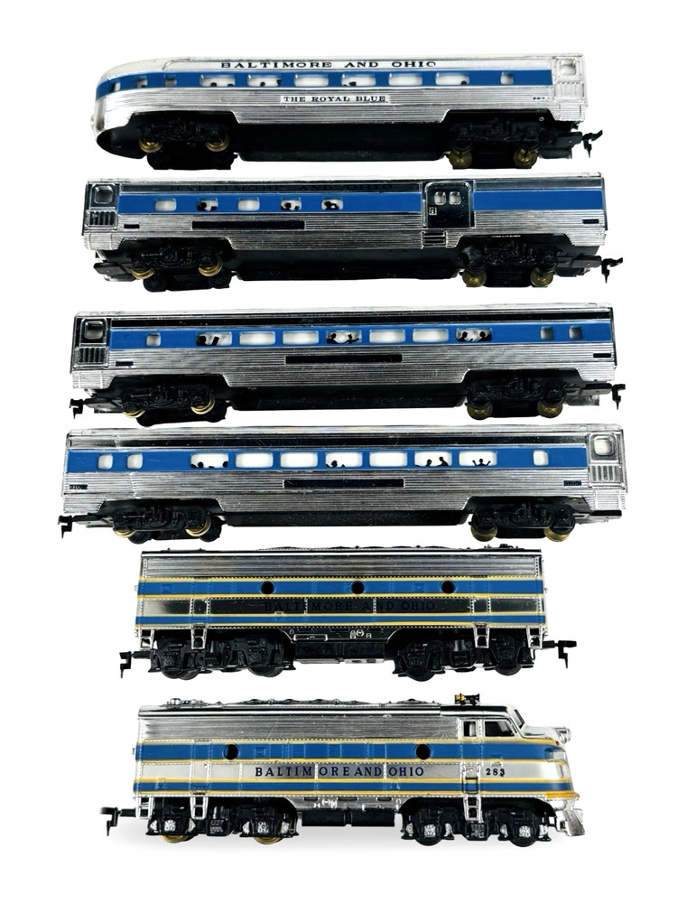 Rare Vintage HO Tyco The Columbian B & O Chrome Streamliner Set T6412A 1964-1965