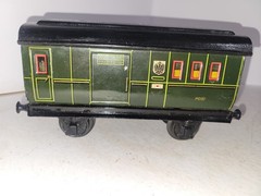 Prewar Märklin – 1-GAUGE “Kaiser Post” Car – postal rail car – green