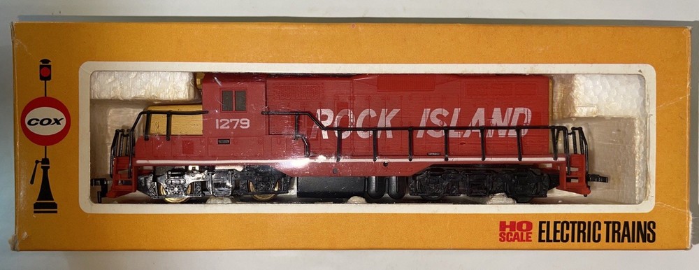 HO Scale COX Rock Island GP9 Diesel Locomotive 1279 Red Yellow in Original Box