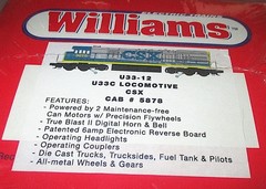 Williams U33-12 CSX #5878 Diesel Engine w/True-Blast II & Dual-Motor NEW IN BOX