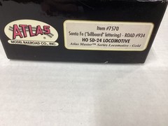 Atlas #7570HO scale “Santa Fe“ SD-24 locomotive with sound Rd.#934