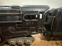 Lionel Postwar 1947 #671 S2 6-8-6 Turbine w/671W Whistle Tender O Gauge Untested