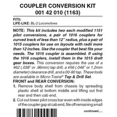 Micro Trains ~ N Scale ~ Locomotive Coupler Conversion Kits ~ 00142010