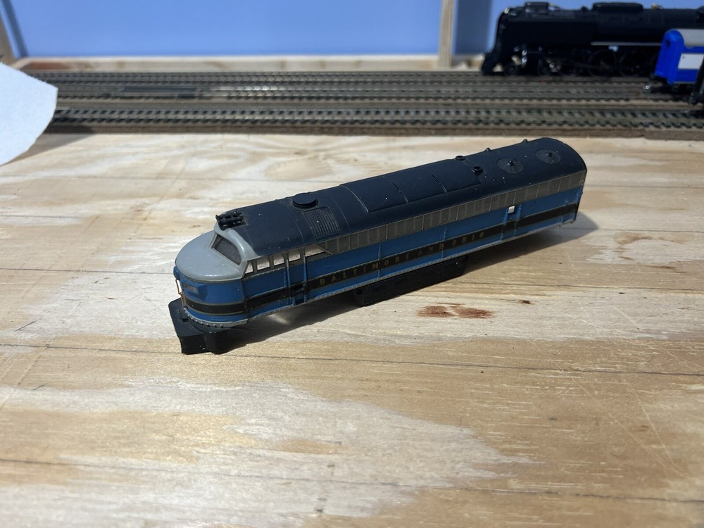 HO Scale AHM Tempo C-Line Diesel Locomotive Shells B&O Black, Blue, and Gray