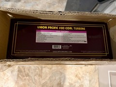 MTH Union Pacific #80 Coal Turbine Engine w/ Protosound 20-2214-1 w/BCR L/N OB