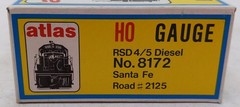 Atlas 8172 HO Scale Santa Fe RSD 4/5 Diesel Locomotive #2125 EX/Box