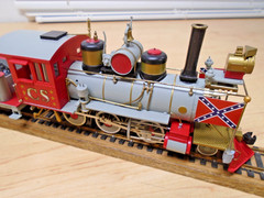 Bachmann Hawthorne HO CSA Civil War Confederate Loco 2-6-0 & Tender Runs/Lights