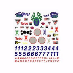 Pinecar Dry Transfer Decals Sponsors & Numbers PIN306 Pinewood Derby & Accys