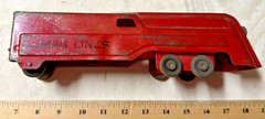 Marx Lumar Lines Red Floortoy Train Engine Stamped Steel – complete (#1)