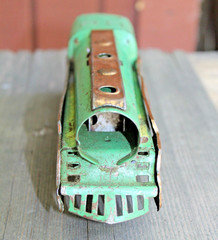 Hafner Prewar O Gauge Windup 1010 Green & Copper Steam Locomotive RUNS b2