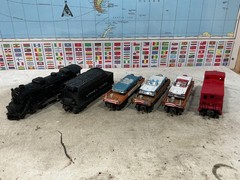 Lionel 2037 Steam Engine freight car SET – Autotransporter 4 freight cars O Ga