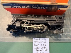 Lionel Train 229 Diecast 2-4-2 Steam Locomotive w/Light RUNS w/Box & Insert LotC