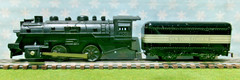 Marx Puffer Clockwork / Wind Up Locomotive 400 & NYC Tin Coal Tender . . EX