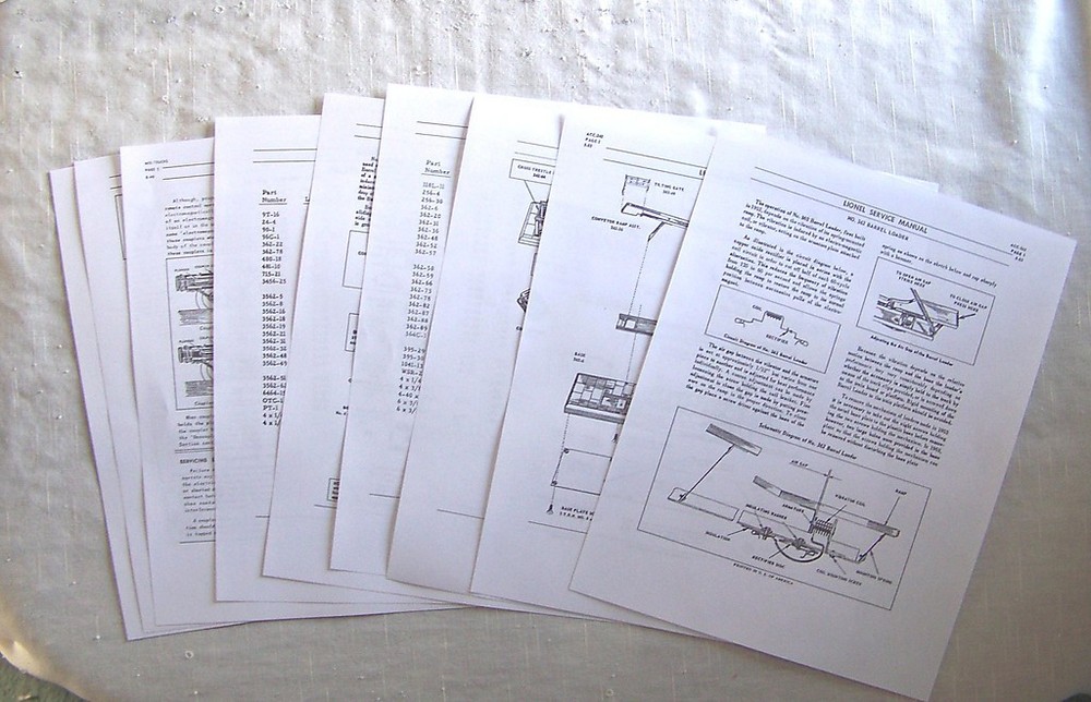 1952-7 362 Barrel Loader Accessary with 3562 OperatingBarrel Car Service Manual
