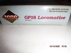 LIFE-LIKE PROTO 2000 HO NICKEL PLATE ROAD GP18 LOCOMOTIVE #709 HIGH NOSE – NOS