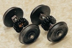Pair of American Models S Scale Diesel Wheelsets