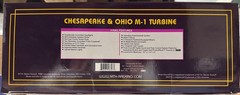 O Scale 3 Rail MTH 20-3042-1 C & O M-1 Steam Turbine Electric Engine Set LN