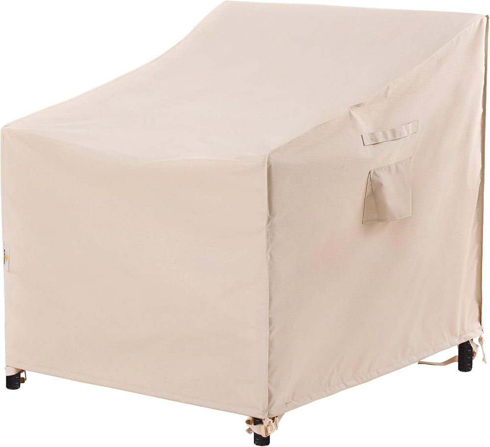 Patio Chair Covers, Beige, 40″ W X 40″ D X 36″ H, 1 Pc | Waterproof UV Resistant