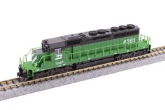 Kato 176-4823 N Burlington Northern Early EMD SD40-2 Diesel Locomotive #6361
