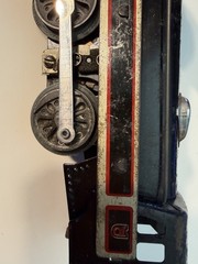 Vintage Marx O-gauge toy locomotive featuring tin lithography construction