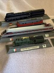 Vintage Del Prado N Scale Display Models 7 Locomotives 1:160 USA Ita Sp Ger 2003