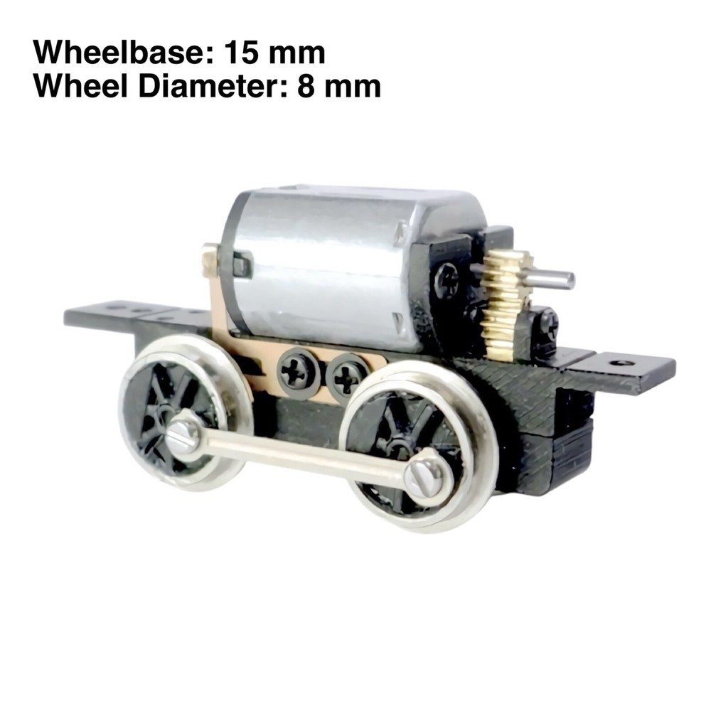 N/HOn30/HOe/009 Gauge 0-4-0 Rod-Driven Locomotive Power Drive Chassis 15mm/8mm