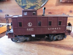 Vtg Lionel 6457 Premium Train Lighted Caboose Brown w/ Black Stack Untested
