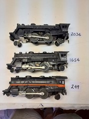 Vintage Postwar Lot Lionel 1654, 2034, 249 steam Locomotives