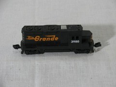 Vtg Mattel N Scale Diesel Locomotive w/Pop Out Engineer, Rio Grande 3980, 1983