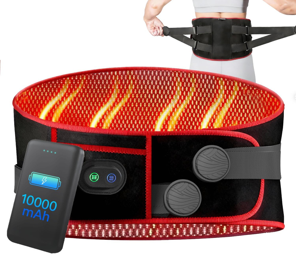 F&G Cordless Heating Massage Belt – 3 Heat & 5 Vibration for Back Pain Relief