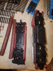 Model Train Toy Lot Bachman HO Scale Santa Fe Lighted Locomotive Tracks *READ*