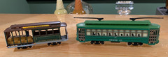 (2) Vintage HO Scale Desire & Powell & Mason St.s Non-Powered Trolley Lot